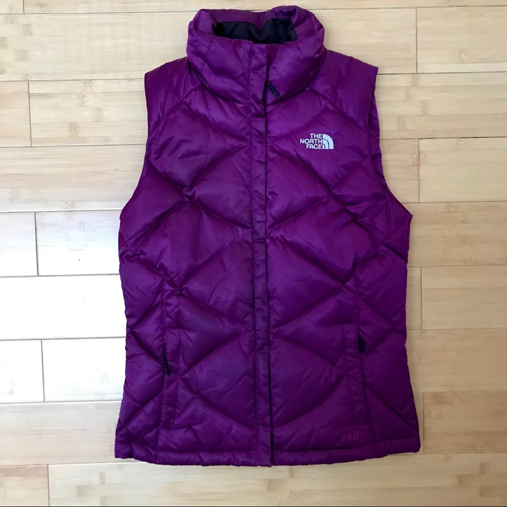 Purple Satin North Face 550 Down Puffer Vest